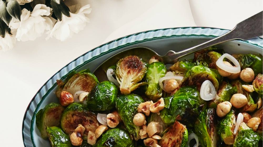 brussel sprouts with shallots | Healthy Holiday Recipes For A Festive Dinner | healthy holiday recipes | holiday foods ideas