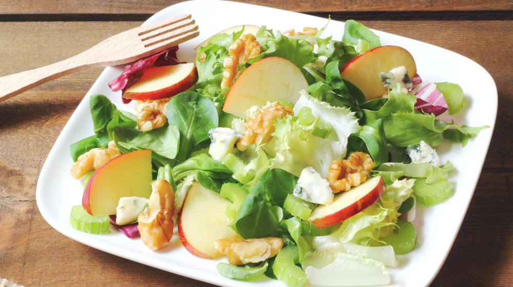 waldorf salad with fresh apples and celery | Healthy Holiday Recipes For A Festive Dinner | healthy holiday recipes | holiday foods ideas