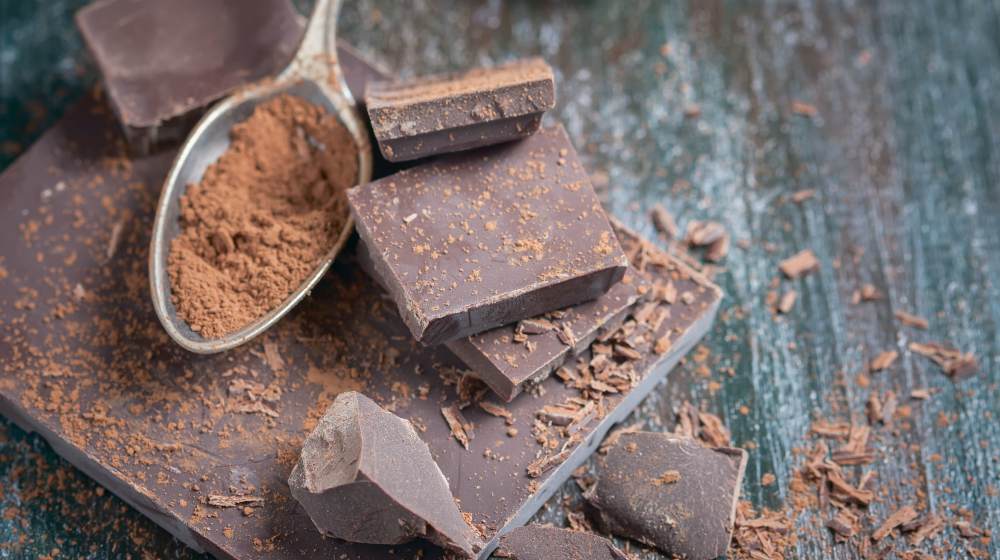 dark chocolate on wooden table | Thyroid Pooling: Symptoms, Causes, and Treatments | thyroid pooling | hypothyroid heart rate